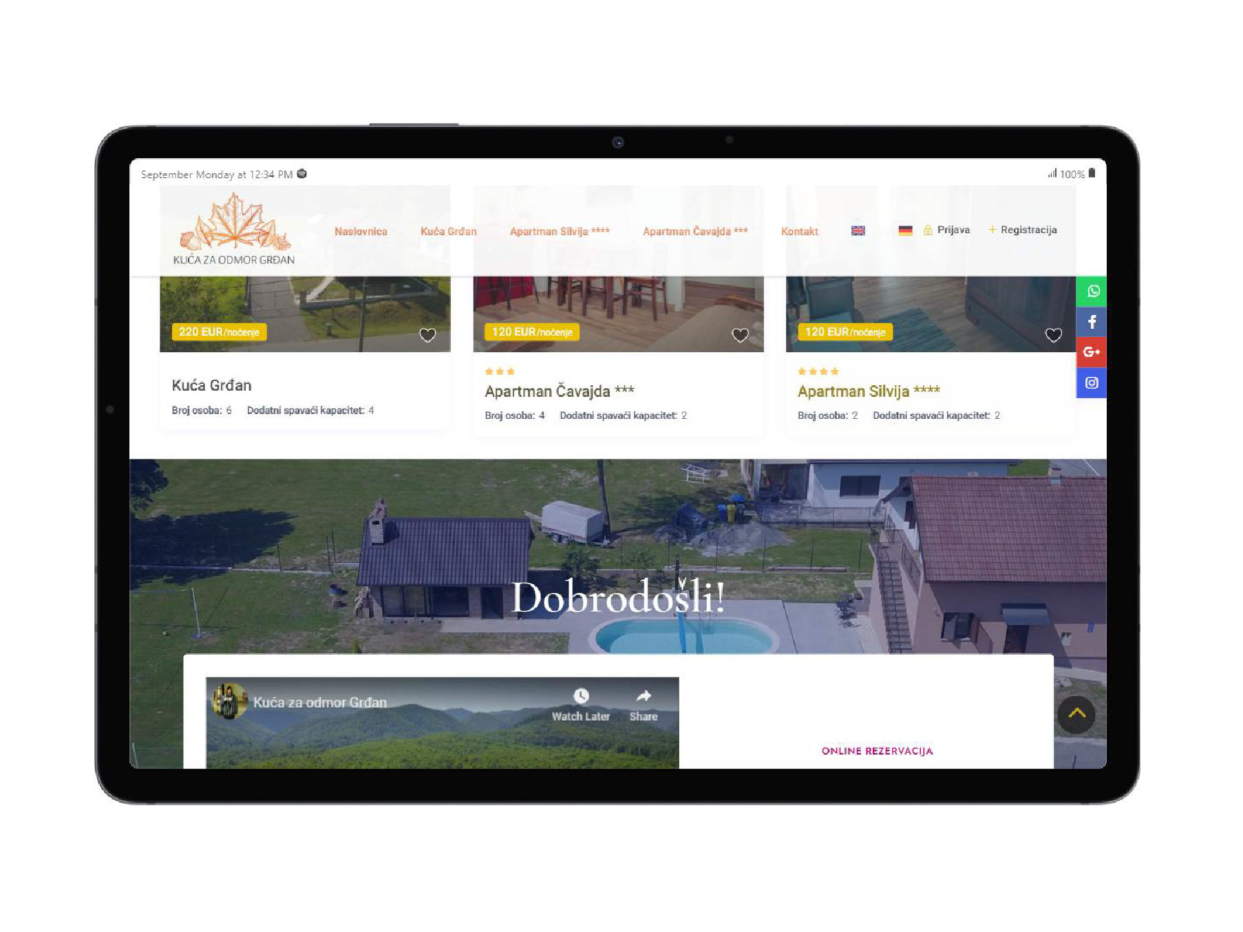 Booking, QR uplatnice, logo, dron, multilanguage - SWISS knife of a WEB